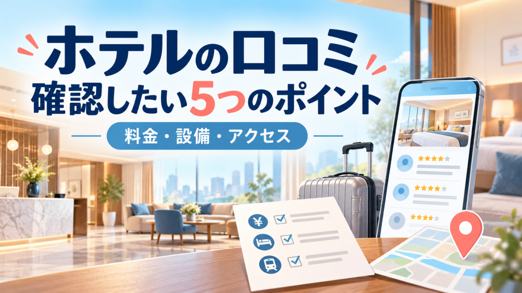 ホテルの口コミを確認する5つのポイント:料金・設備・アクセス